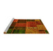 Sideview of Machine Washable Oriental Yellow Modern Rug, wshabs5665yw