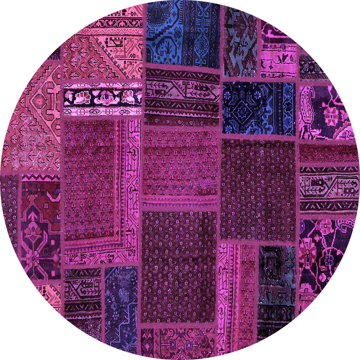 Round Oriental Purple Modern Rug, abs5665pur