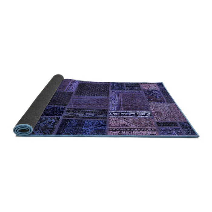 Sideview of Oriental Blue Modern Rug, abs5665blu