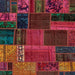 Square Abstract Cranberry Red Oriental Rug, abs5665