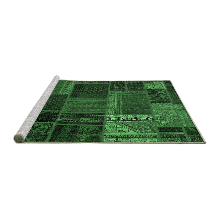 Sideview of Machine Washable Oriental Emerald Green Modern Area Rugs, wshabs5665emgrn