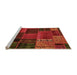 Sideview of Machine Washable Oriental Orange Modern Area Rugs, wshabs5665org