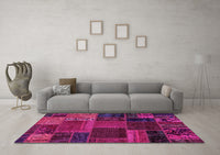 Machine Washable Oriental Pink Modern Rug, wshabs5665pnk