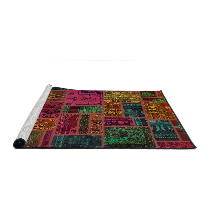 Sideview of Machine Washable Abstract Red Brown Rug, wshabs5666
