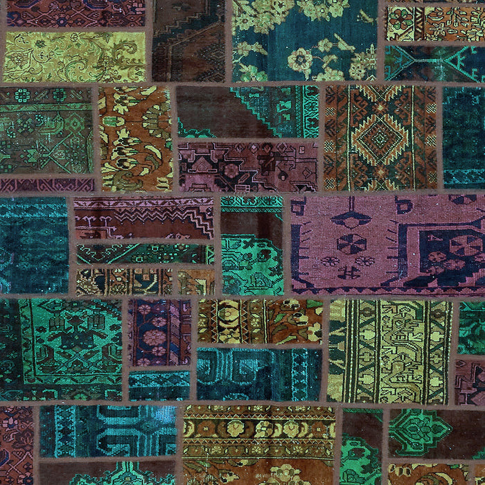 Square Machine Washable Oriental Light Blue Modern Rug, wshabs5666lblu