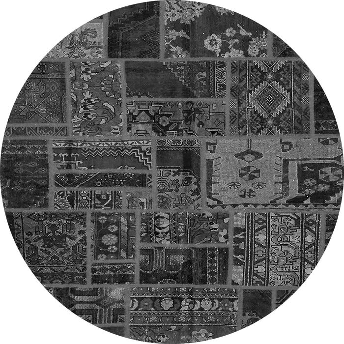 Round Oriental Gray Modern Rug, abs5666gry