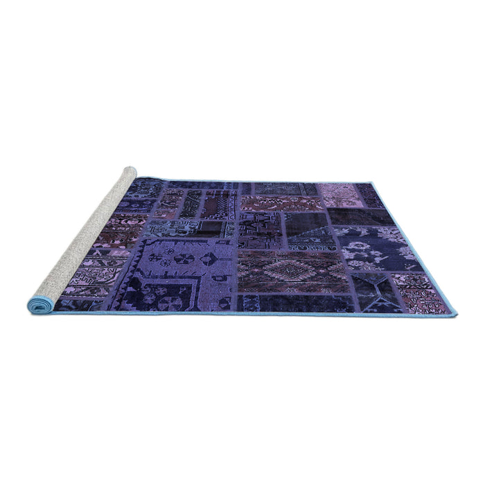 Sideview of Machine Washable Oriental Blue Modern Rug, wshabs5666blu