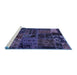 Sideview of Machine Washable Oriental Blue Modern Rug, wshabs5666blu