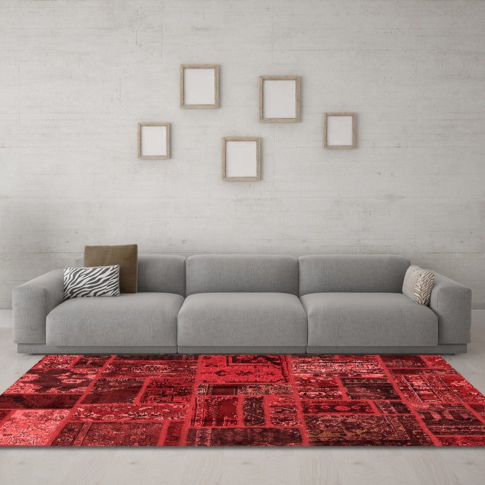 Modern Red Washable Rugs