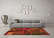 Machine Washable Oriental Orange Modern Area Rugs in a Living Room, wshabs5666org