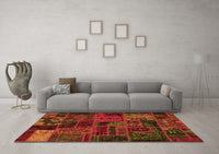 Machine Washable Oriental Orange Modern Rug, wshabs5666org