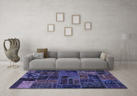 Machine Washable Oriental Blue Modern Rug, wshabs5666blu