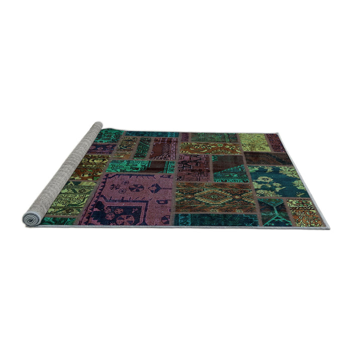 Sideview of Machine Washable Oriental Light Blue Modern Rug, wshabs5666lblu