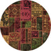 Round Oriental Brown Modern Rug, abs5666brn