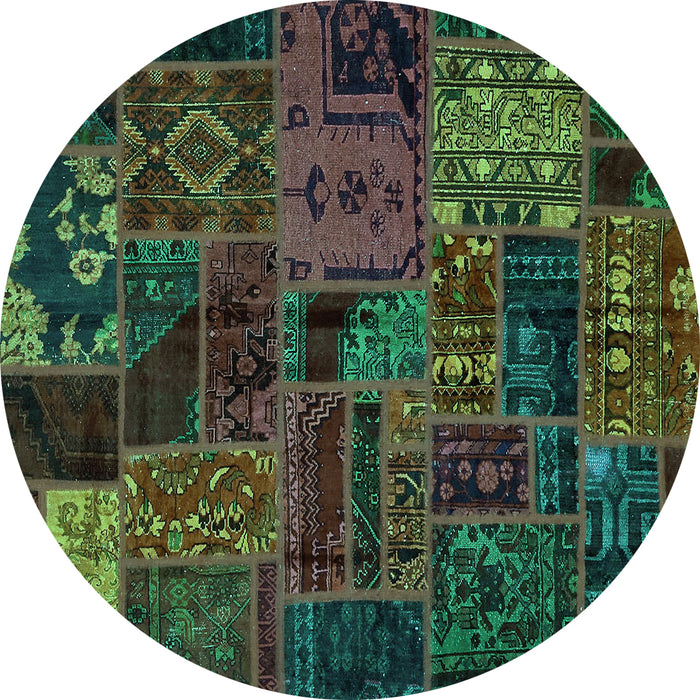 Round Oriental Turquoise Modern Rug, abs5666turq
