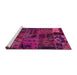 Sideview of Machine Washable Oriental Pink Modern Rug, wshabs5666pnk