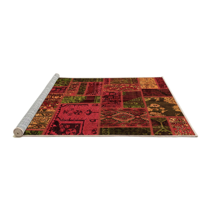 Sideview of Machine Washable Oriental Orange Modern Area Rugs, wshabs5666org