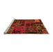 Sideview of Machine Washable Oriental Orange Modern Area Rugs, wshabs5666org