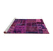 Sideview of Machine Washable Oriental Purple Modern Area Rugs, wshabs5666pur