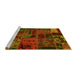 Sideview of Machine Washable Oriental Yellow Modern Rug, wshabs5666yw