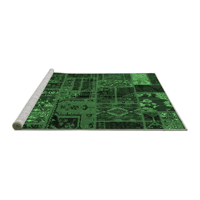 Sideview of Machine Washable Oriental Emerald Green Modern Area Rugs, wshabs5666emgrn