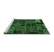 Sideview of Machine Washable Oriental Emerald Green Modern Area Rugs, wshabs5666emgrn