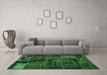 Machine Washable Oriental Emerald Green Modern Area Rugs in a Living Room,, wshabs5666emgrn