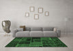 Machine Washable Oriental Emerald Green Modern Area Rugs in a Living Room,, wshabs5667emgrn