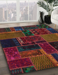 Abstract Burgundy Red Oriental Rug, abs5667