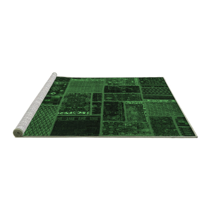 Sideview of Machine Washable Oriental Emerald Green Modern Area Rugs, wshabs5667emgrn