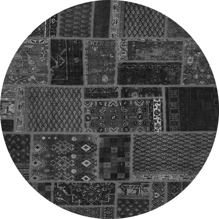 Round Machine Washable Oriental Gray Modern Rug, wshabs5667gry