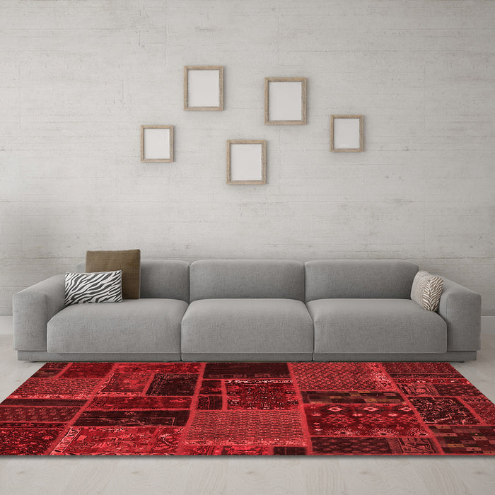 Modern Red Washable Rugs
