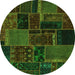 Round Oriental Green Modern Rug, abs5667grn