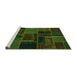 Sideview of Machine Washable Oriental Green Modern Area Rugs, wshabs5667grn