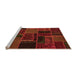 Sideview of Machine Washable Oriental Orange Modern Area Rugs, wshabs5667org