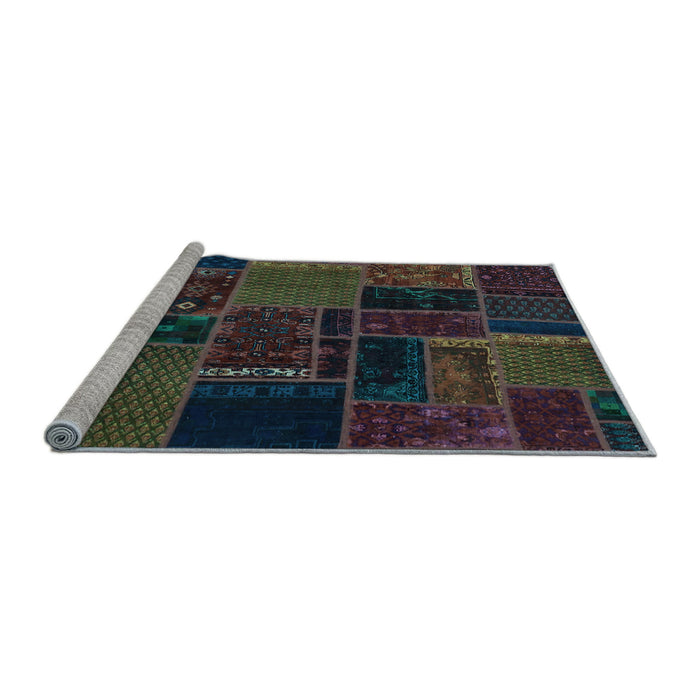 Sideview of Machine Washable Oriental Light Blue Modern Rug, wshabs5667lblu