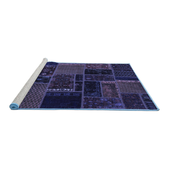 Sideview of Machine Washable Oriental Blue Modern Rug, wshabs5667blu
