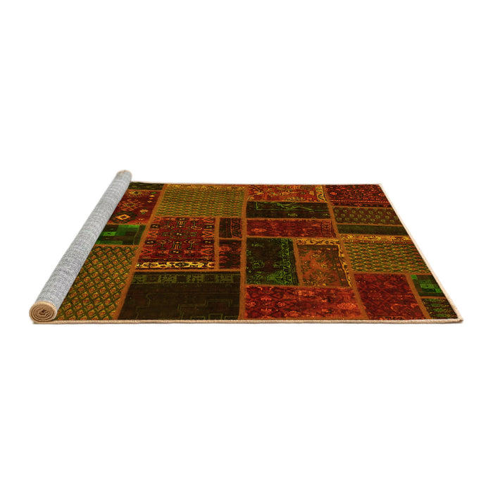 Sideview of Machine Washable Oriental Yellow Modern Rug, wshabs5667yw
