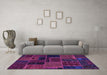 Machine Washable Oriental Purple Modern Area Rugs in a Living Room, wshabs5667pur