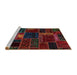 Sideview of Machine Washable Abstract Sepia Brown Rug, wshabs5668