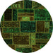 Round Oriental Green Modern Rug, abs5668grn