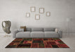 Machine Washable Oriental Brown Modern Rug in a Living Room,, wshabs5668brn