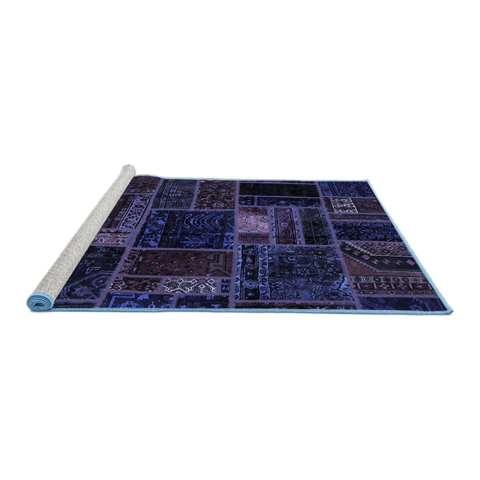 Sideview of Machine Washable Oriental Blue Modern Rug, wshabs5668blu