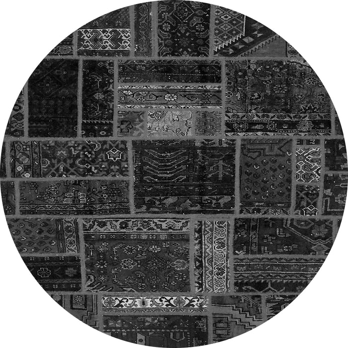 Round Machine Washable Oriental Gray Modern Rug, wshabs5668gry