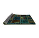 Sideview of Oriental Turquoise Modern Rug, abs5668turq