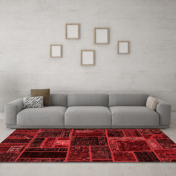 Modern Red Washable Rugs