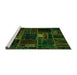 Sideview of Machine Washable Oriental Green Modern Area Rugs, wshabs5668grn