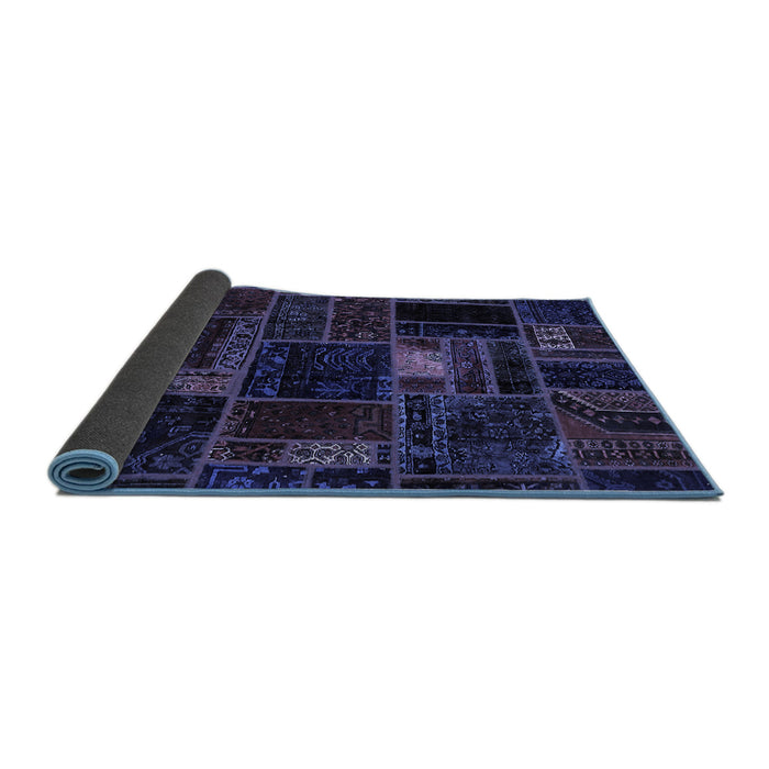 Sideview of Oriental Blue Modern Rug, abs5668blu