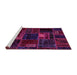 Sideview of Machine Washable Oriental Pink Modern Rug, wshabs5668pnk