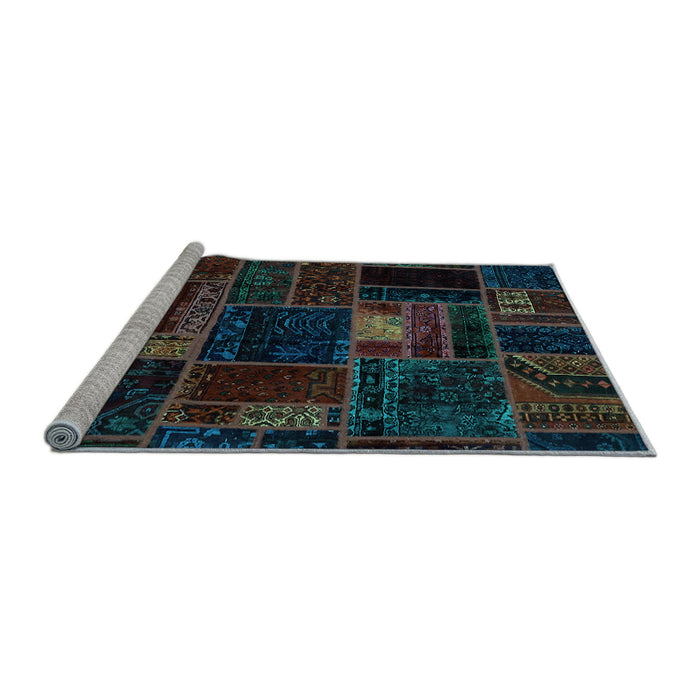 Sideview of Machine Washable Oriental Light Blue Modern Rug, wshabs5668lblu